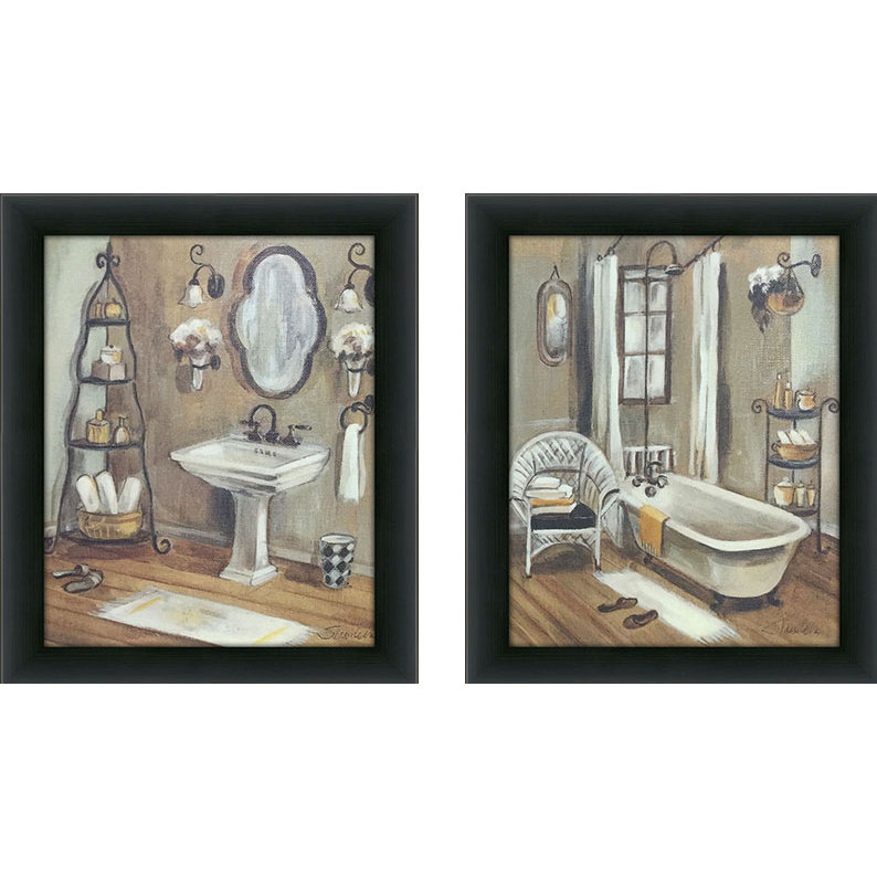 PicturePerfectInternational "Bathroom" 2 Piece Framed Painting Print on Canvas Set & Reviews